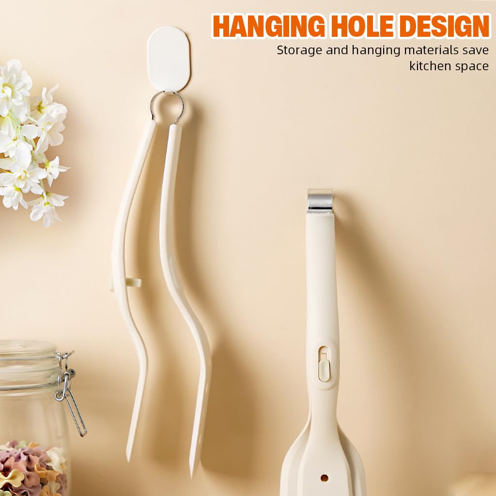 Supvox Kitchen Tong Turner for Frying and Serving with Lock Button and Curved Silicone Design | Stainless Steel Hinge