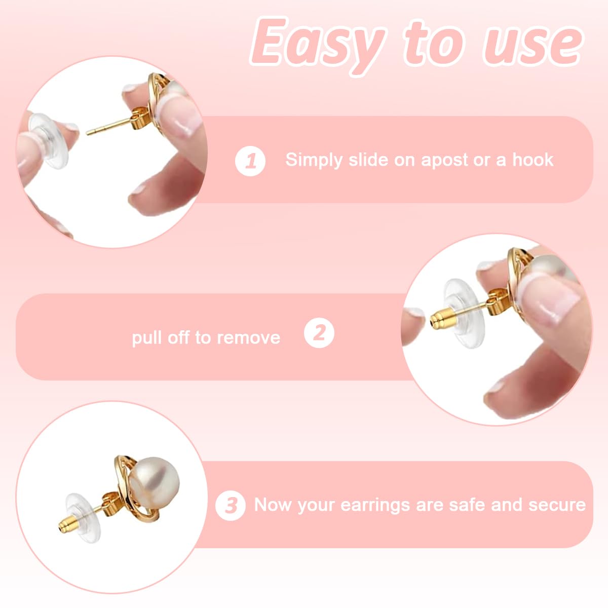 MAYCREATE Earring Backs Set for Hoop and Drop Earrings with 500 pcs 7 Styles | Metal and Silicone Locking Design