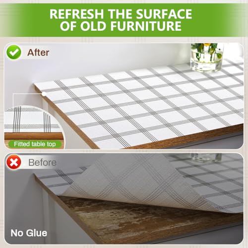 HASTHIP® Cabinet Liner Mat PVC Anti-Slip Check Printed Liner Mat Waterproof Shelf Drawer Cupboard,Trim to Fit,45cm x 300cm