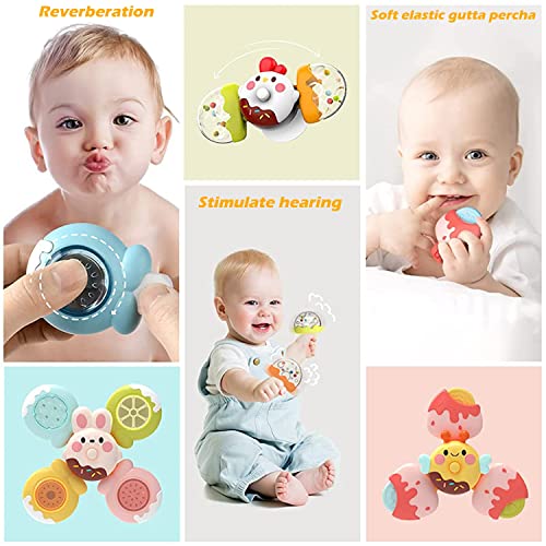 PATPAT® Baby Toys ,3Pcs Suction Cup Toys Toys Set for Kids, Baby 6-12-18 Months ,Baby Bathtub Bath Toys, Sensory Learning Toys Birthday Christmas Gifts for 1-3 Year Old Boys and Girls