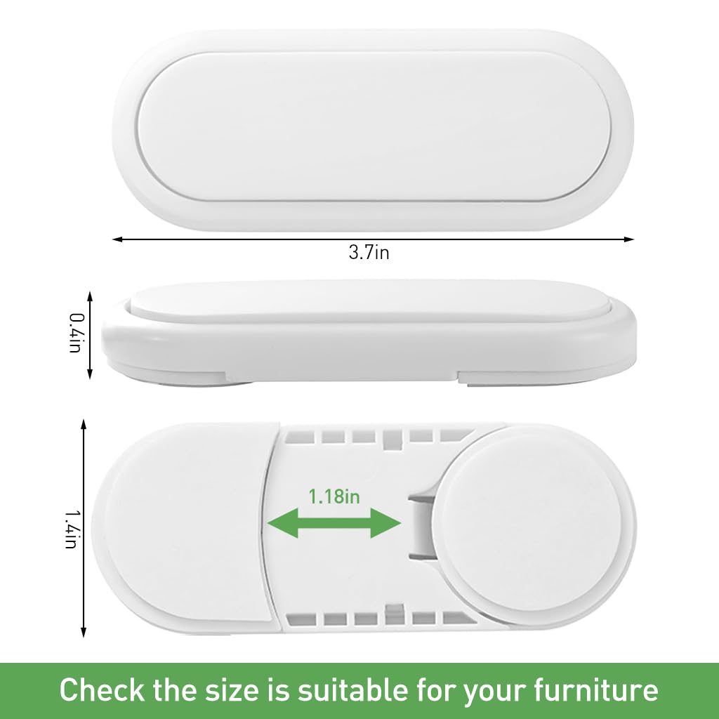 SNOWIE Soft Drawer Lock for Baby Safety Cabinets featuring Rotatable Latch 12PCS | Child Proof Adhesive