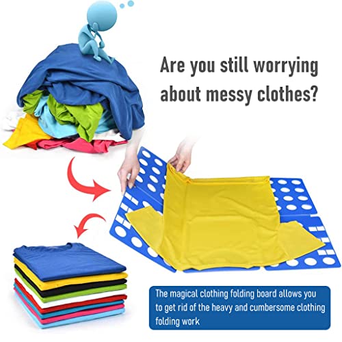 ZIBUYU Clothes Folding Board Quick Adjustable Clothing Flip Fold Time Saving Clothing Folding Board Handy and Neat Wardrobe Cloth Organizer T-shirt Folding Board, Long Sleeves, Shirt - 1