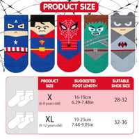 SNOWIE SOFT® Superhero Boys Socks, Toddler Socks & Kids Socks, Quality Made Little Boys Socks & Toddler Boys Avenger Socks, 6-8Year