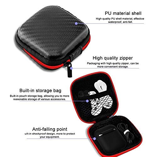 Verilux® 6pcs Cover Case Set for AirPods with Silicone Protective Cover & Receiving Box & Anti Lost Strap & Ear Cover Hooks Airpods Accessories Kits Black