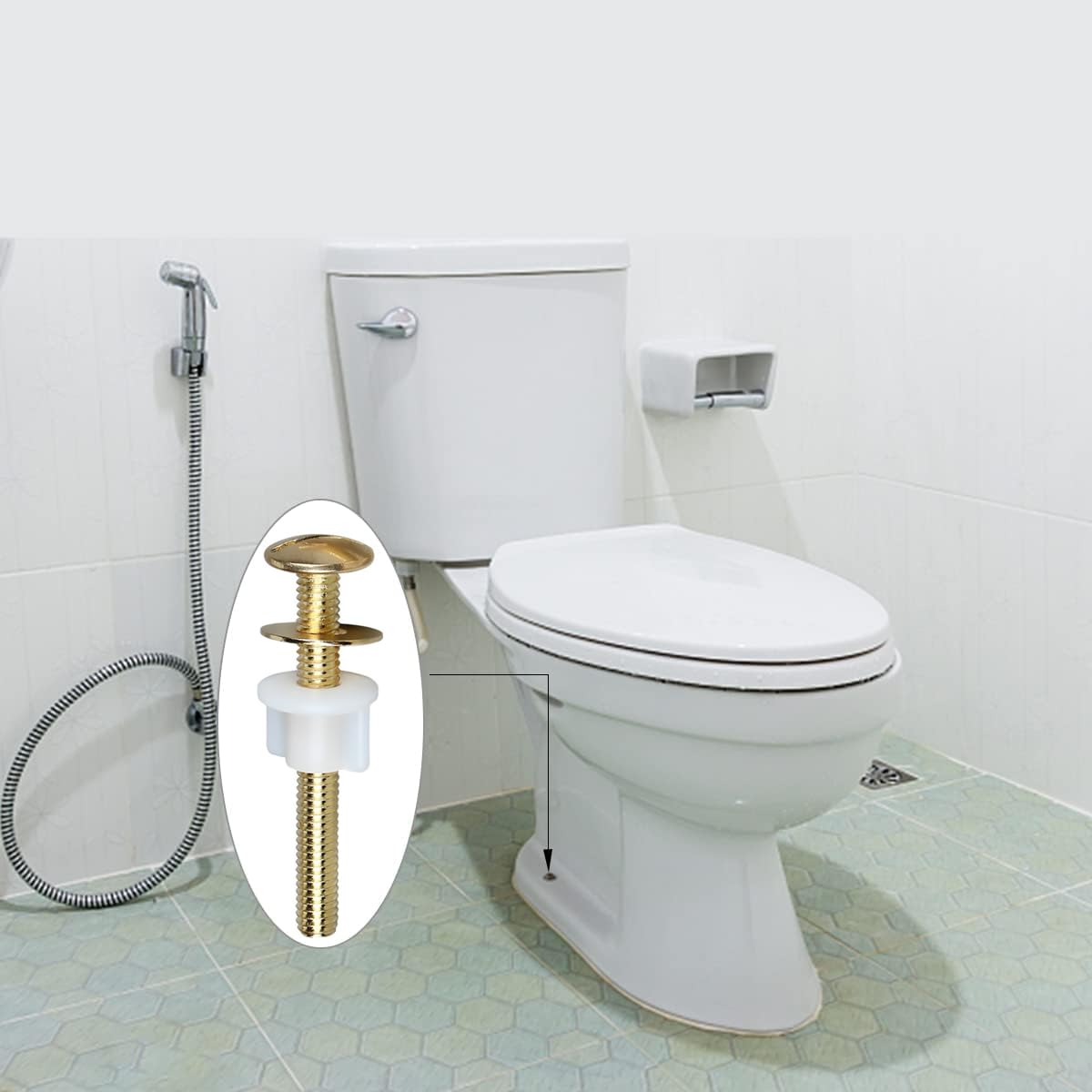 Serplex Toilet Seat Screws for Top Mount Hinges with 2.75 in Steel Bolts and Plastic Nuts