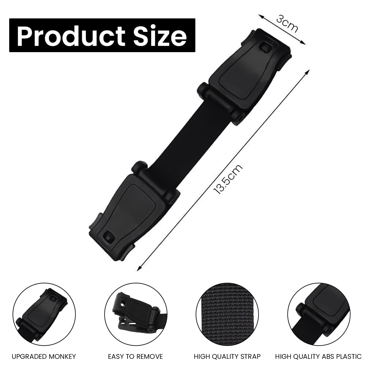 SNOWIE SOFT Safety Buckle Strap for Child Car Seat featuring Quick Release Clips | Secure Chest Harness for Baby Strollers