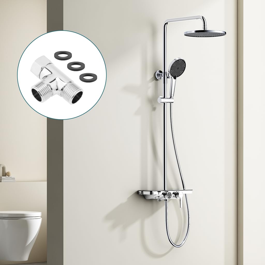 HASTHIP 3-Way Shower Diverter Fitting for Concealed Plumbing with 1/2 in Copper Connector | Gold Finish