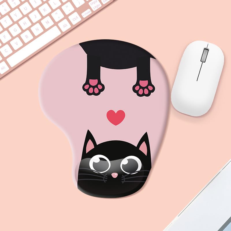 ZORBES Mouse Pad with Wrist Rest for Gaming and Office featuring Ergonomic Silicone & Smooth Lycra Cover | Kawaii Pink 2PCS
