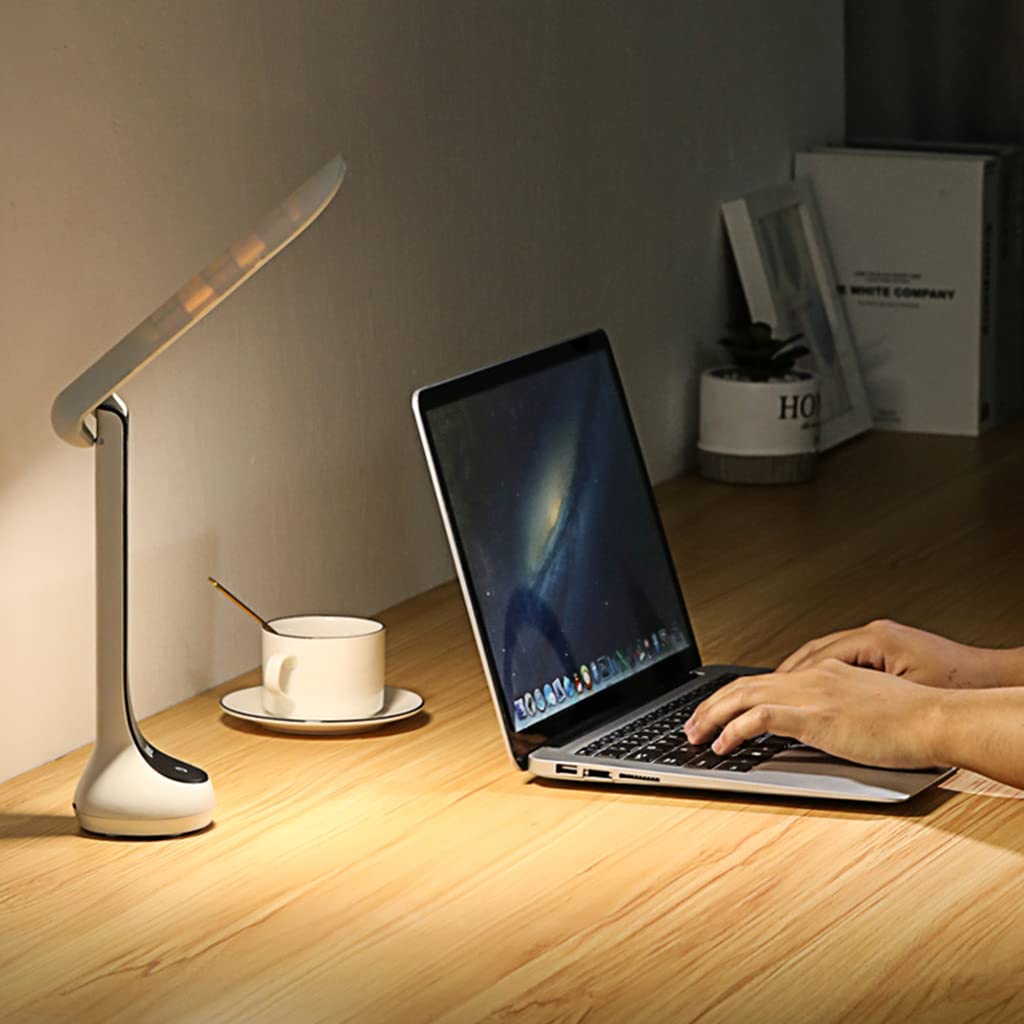 ELEPHANTBOAT LED Desk Lamp for Study with 120° Foldable Arm and Touch Control | USB Rechargeable