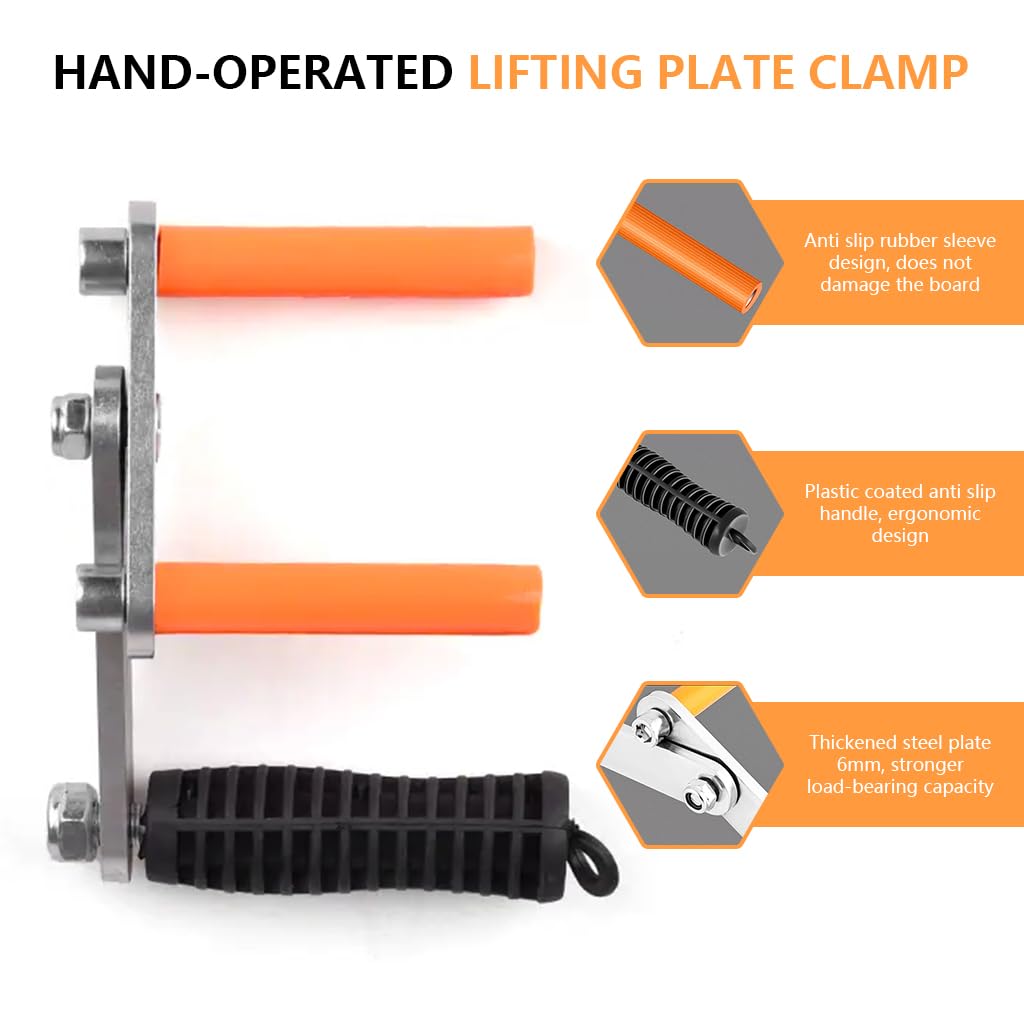 Serplex Hand Operated Lifting Plate Clamp for Marble and Stone featuring Non Slip Grip | Ergonomic Handle for Easy Slab Transport