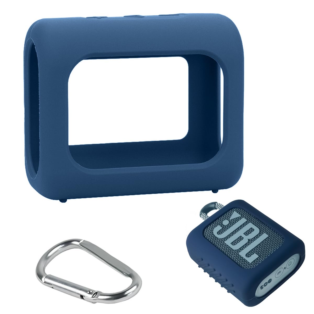 Silicone Case for Go 3 Bluetooth Speaker with Hanging Loop Carabiner | Waterproof Cover