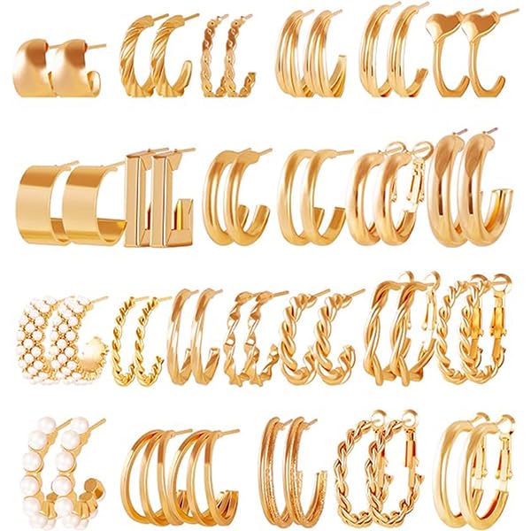 SANNIDHI Hoop Earrings for Women featuring 15mm Hollow Encarved Round Design in Golden Color