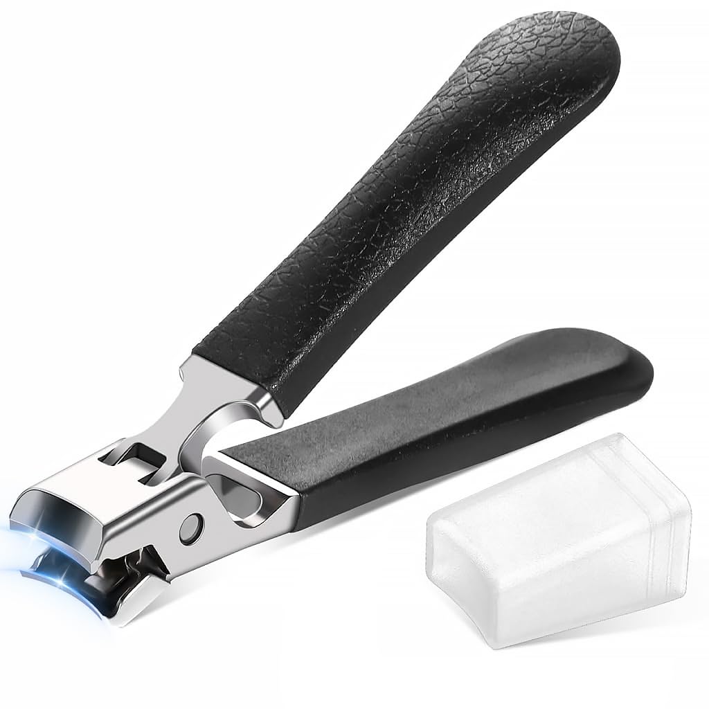 MAYCREATE Toenail Clipper for Thick Nails with 13mm Wide Jaw and 8cm Ergonomic PP Handle