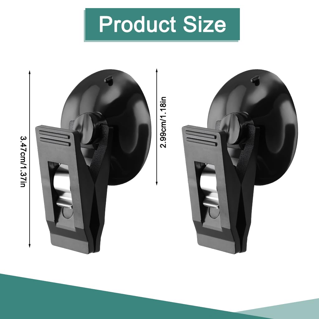 STHIRA Car Suction Cup Clamps 2 Pack for Hanging and Organizing | Removable Reusable Holders