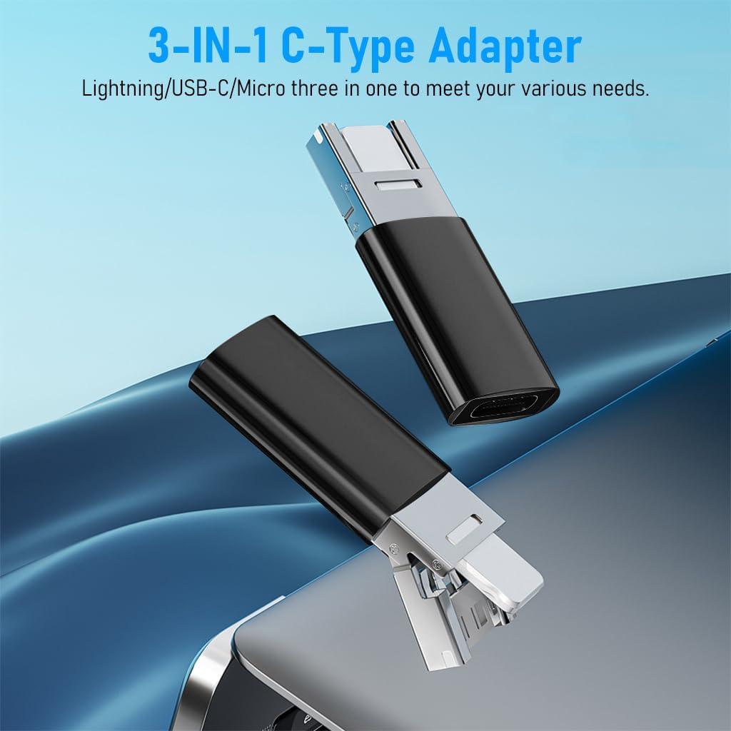 Zeitel Multi OTG Adapter for iPhone and Android featuring 30W fast charging | aluminum alloy plug and play converter