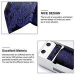 HASTHIP® Mens Tie Set with Pocket Square & Cufflink for Bussiness, Party and Meeting, Free Size