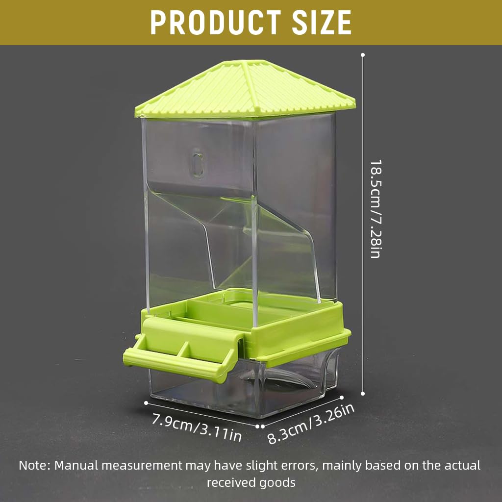 Qpets Parrot Feeder for Cage Birds with No Jam Design and Removable Tray 7.9x8.3x18.5 cm
