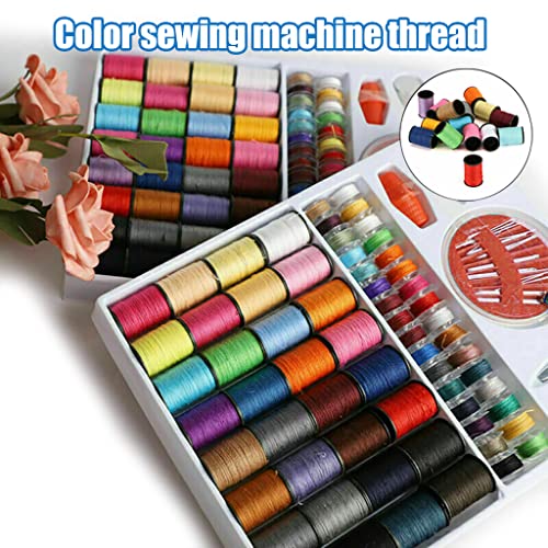 HASTHIP® 70 PCS Sewing Kit, Portable Sewing kit Box Sewing Supplies Accessories with 64 Roll Assorted Color Sewing Thread, Scissors,Needle Set,Measuring Tape for DIY, Travel,Home