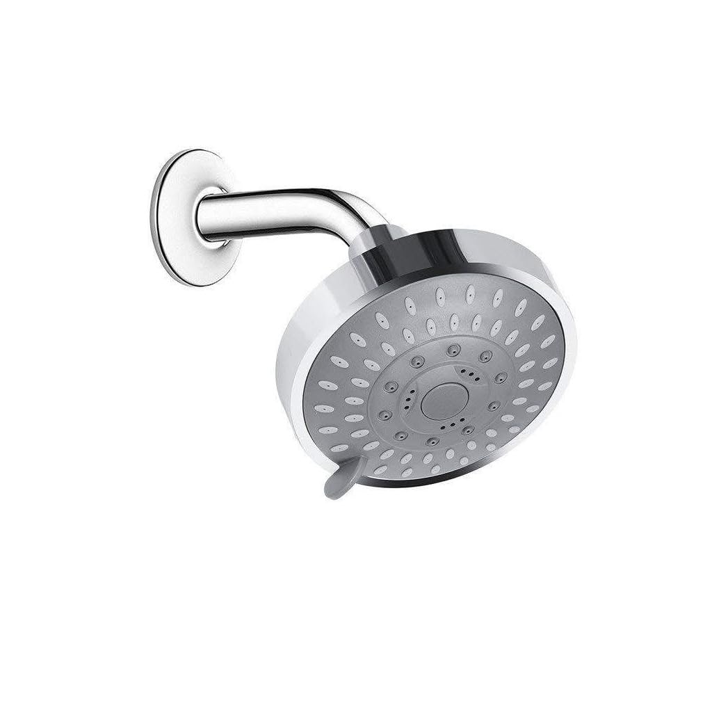 HASTHIP® 4'' Round Shower Head, 5 Spray Modes, 360 Degree Flexible, Recessed Rain Shower Head with Gooseneck Arm for Modern Bathroom