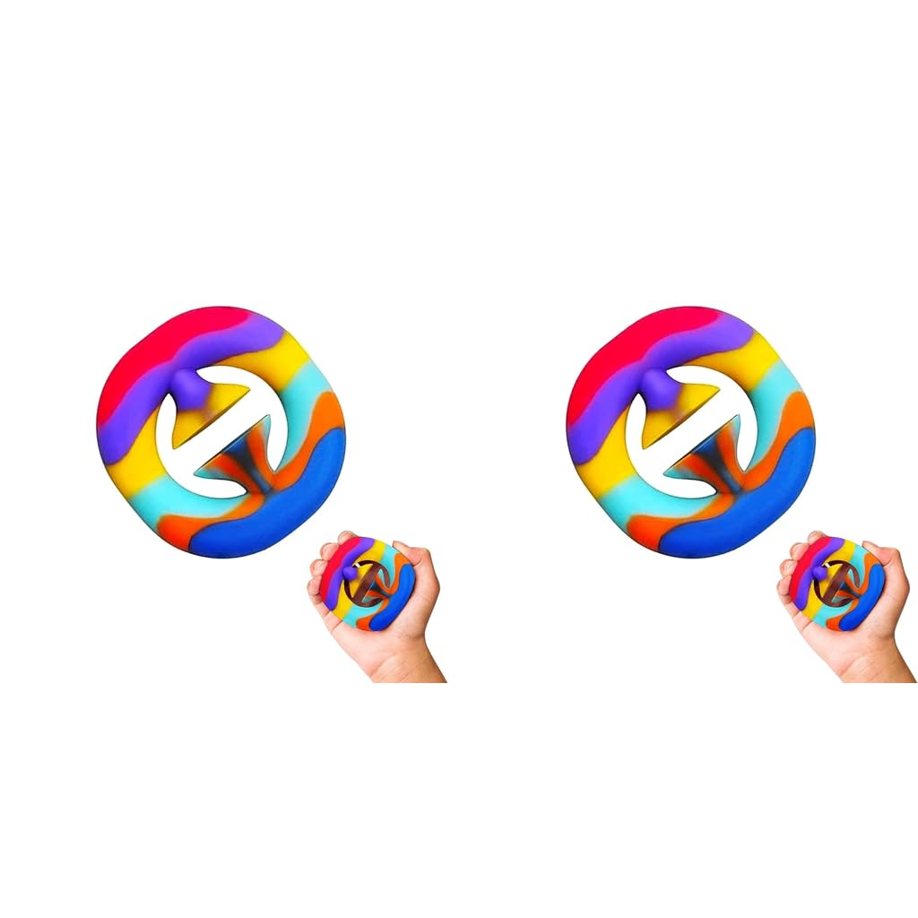 PATPAT Fidget Toy for Stress Relief and Grip Training with Silicone Pop Design | 2PCS Rainbow
