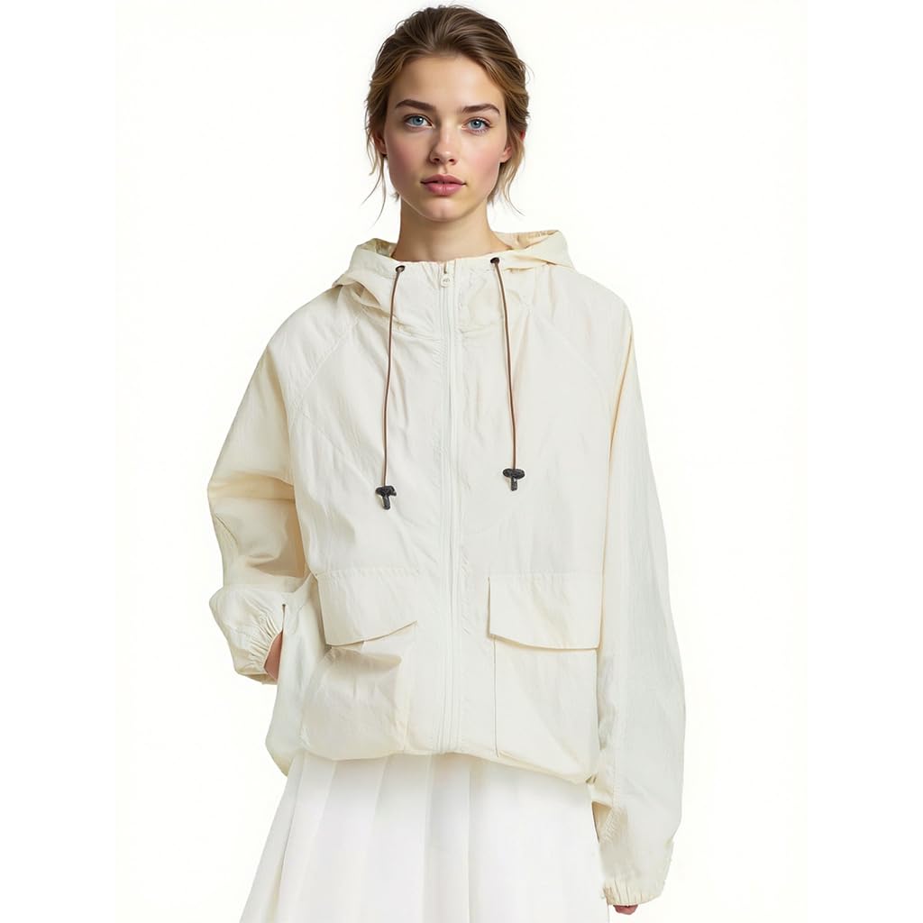 SANNIDHI Windcheater Jacket for Outdoor Sports with UPF 50+ Protection and Waterproof Nylon | Lightweight Hooded Windbreaker for Men and Women