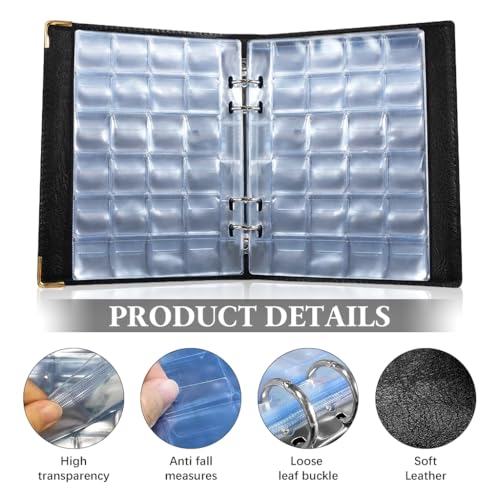 OFIFO® Coin Album, Coin Collection Book with 360 Compartments with 2 Sizes, Old Coins Currency Collection Album PVC Anti-scratch Zip Up Coin Storage Book Valued Token Coin Display Organizer Book