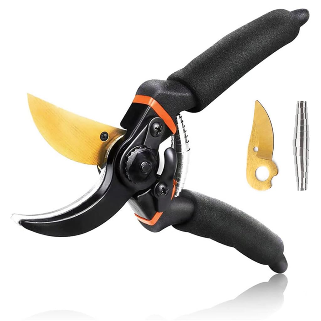 Optifit® Gardening Scissor with Replace Blade &Spring, Stainless Steel SK5 Blade Garden Snip with Safety Lock Garden Shears Sharp Cutter Pruners Scissor for Lawn, Garden & Potted Plants