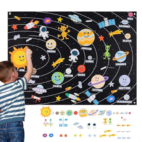 SNOWIE SOFT® Solar System Felt Story Board Set, 3.4 Ft Cosmic Themed Early Learning Storytelling Flannel Board