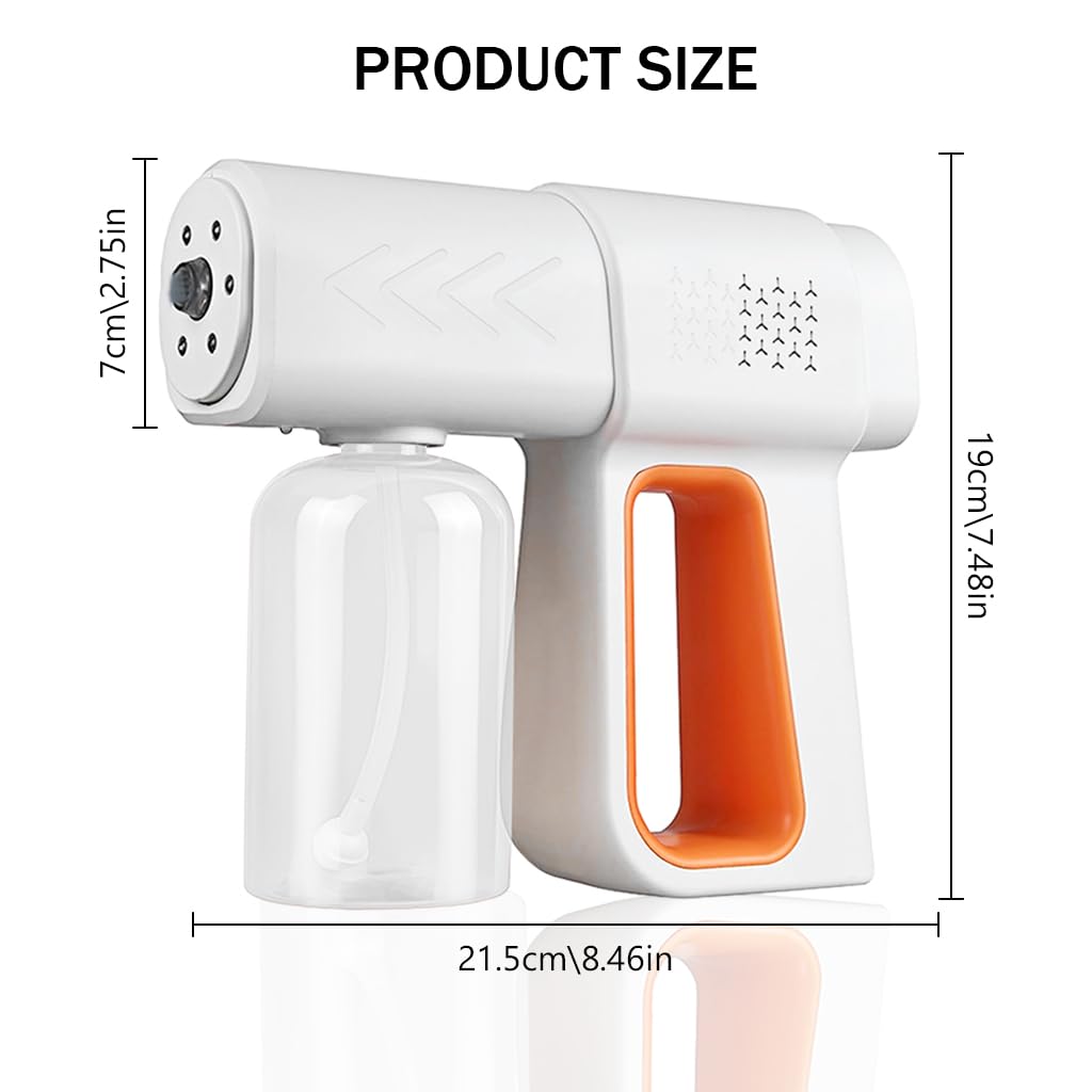 HASTHIP® Sanitizer Spray Machine - 380ml USB Rechargeable UV Light Sanitizer Fogger, Professional Disinfectant Spray, Handheld Wireless Blue Light Fogging for Home, Office, Travel