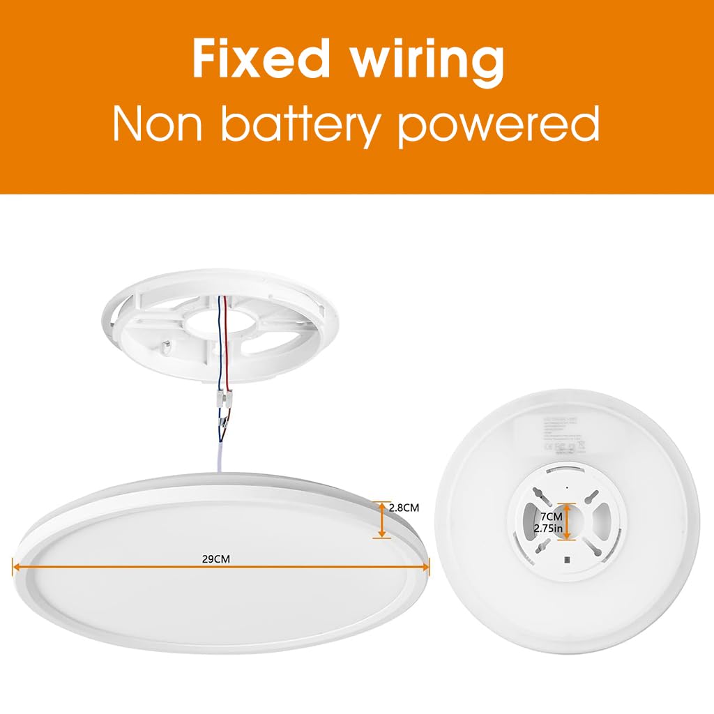 ELEPHANTBOAT LED Ceiling Light with Remote Control 24 W 3 Color Dimmable White | 1800K Night Light