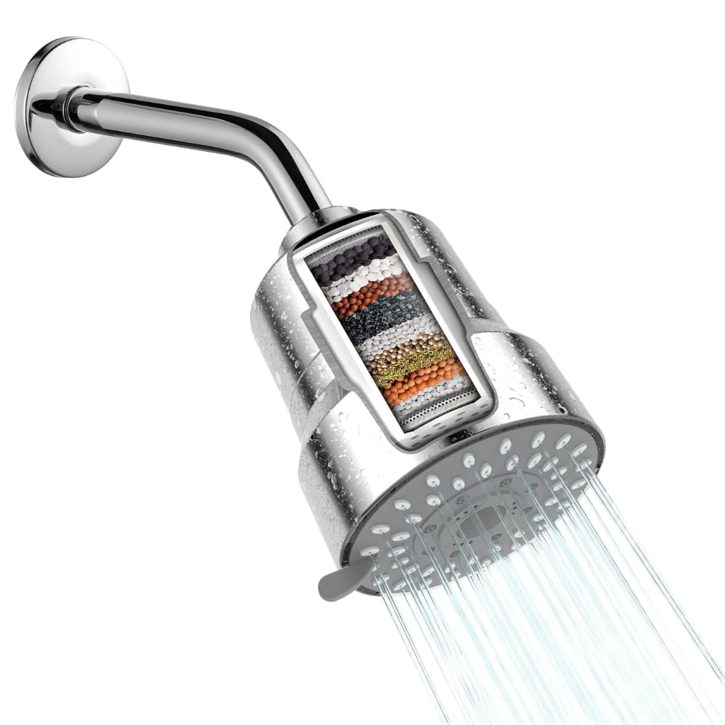 HASTHIP Filtered Shower Head for Hard Water with 20 Stage Filtration and 6 Inch Arm | 5 Spray Modes