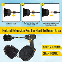 STHIRA® 4PCS Power Drill Scrubber Brush Set, Cleaning Drill Brush, Drill Brush Attachment Set, All Purpose Drill Brush with Extend Attachment for Bathroom Surfaces, Floor, Shower, Kitchen and Car