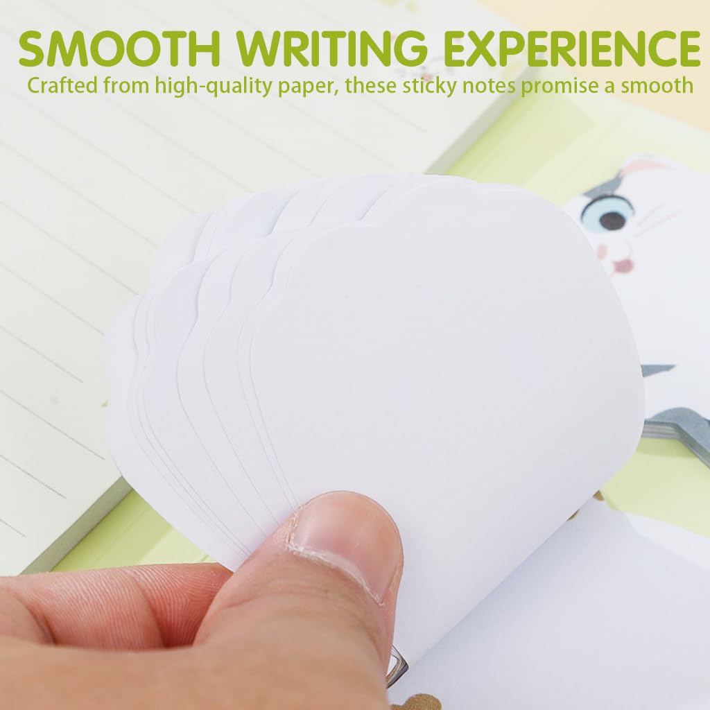 HASTHIP Cat Sticky Notes Set for School and Office featuring 300 Sheets | Reusable Self-Adhesive Pads