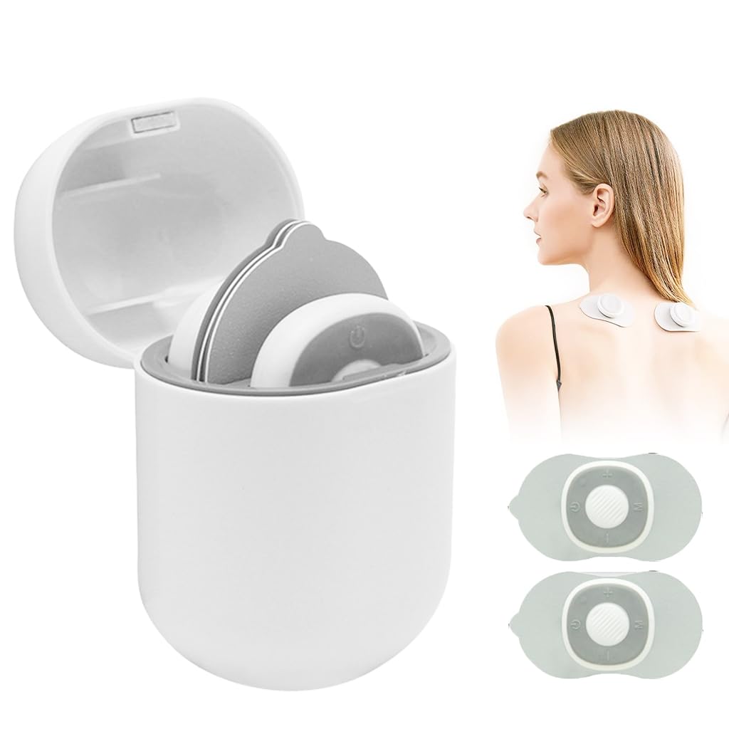 HANNEA® Electric Massager for Shoulder Pocket Neck Massager Sticker Electronic Cervical Massager for Whole Body Cervical Massage With Charging Box, 6 Modes 16 Speed Strength