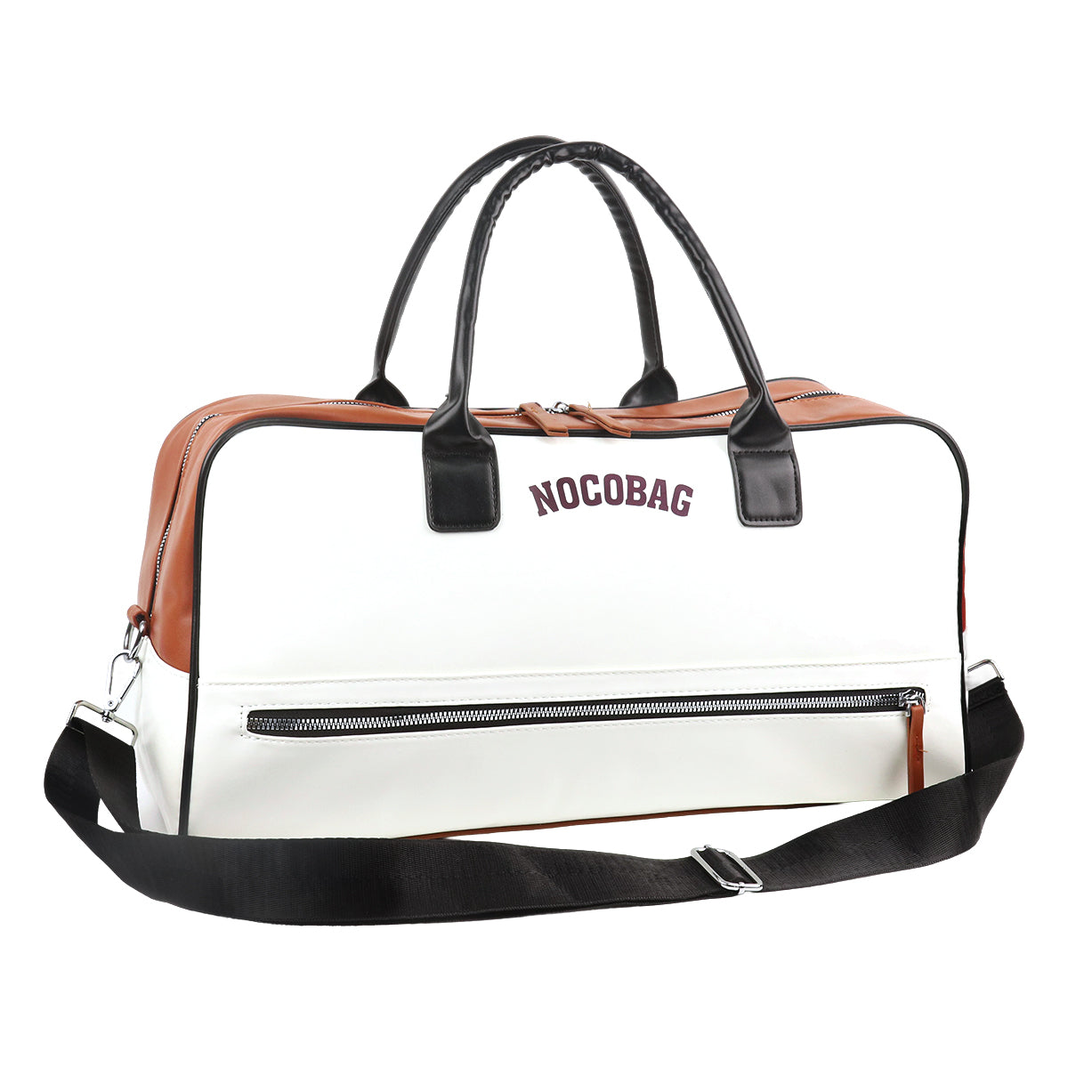 PALAY Fashion PU Duffle Bag Hand Carry Luggage Bag with Removable Shoulder Strap Dual Zipper Full Open Design Travel Waterproof Airplane Carry On Duffle Bag Gym Bag, 45x20x25cm