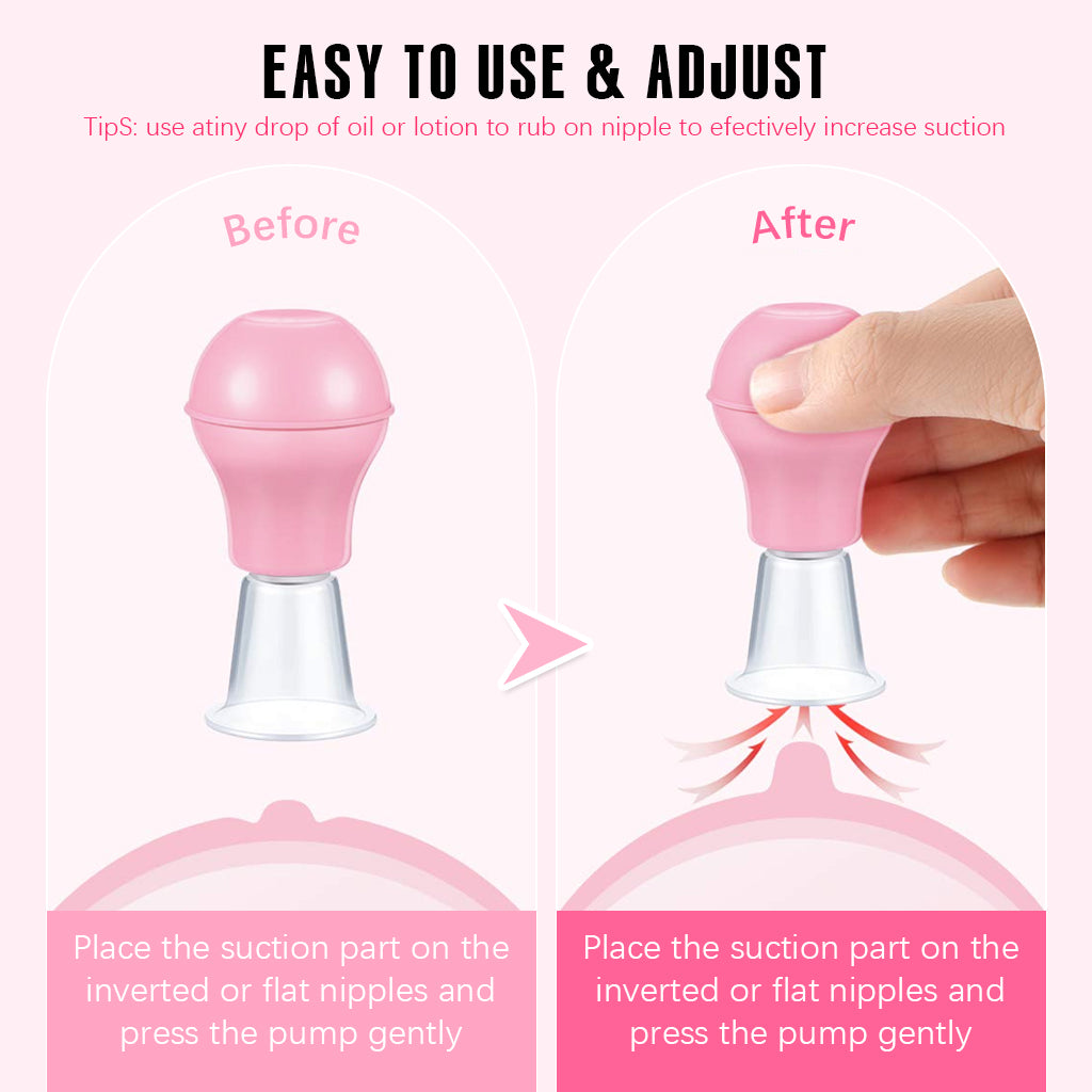 SNOWIE SOFT Inverted Nipple Protractor Silicone Suction Device Manual Nipple Puller for Breastfeeding Mothers Inverted Nipple Correction Tool for Light or Medium Level Inverted Nipples, Pack of 2