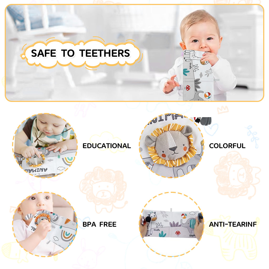 SNOWIE SOFT Baby Cloth Books, 3D Touch Feel High Contrast Cloth Book