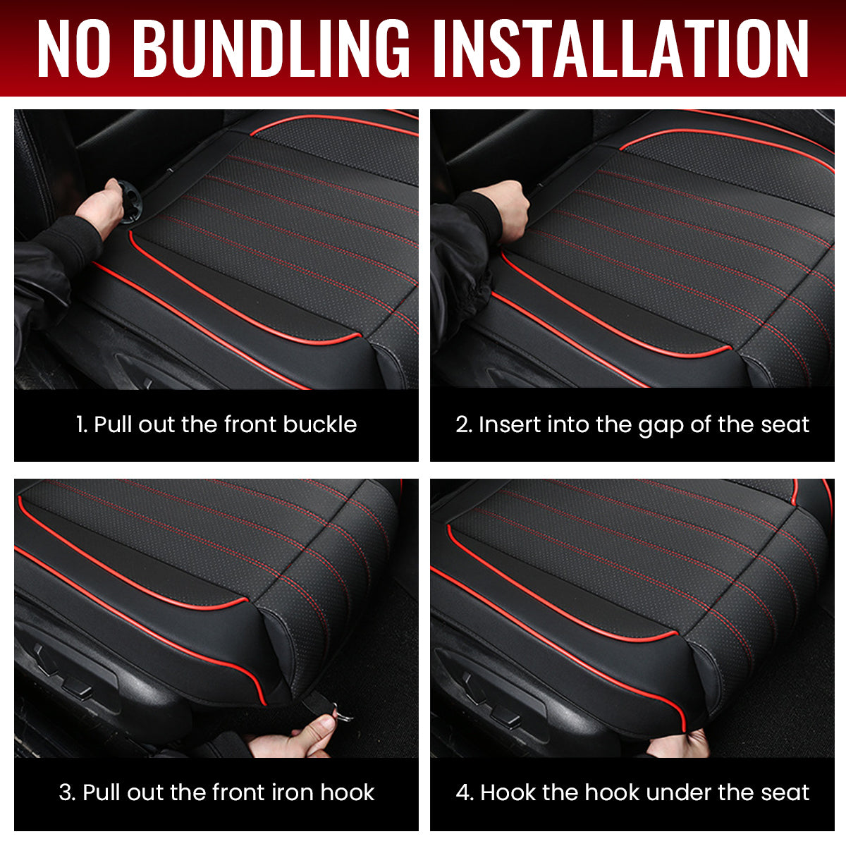STHIRA 5D PU Leather Front Car Seat Cover Universal Fit Seat Cushion for Car Durable Car Seat Cushion Comfortable Car Seat Mat for All Seasons