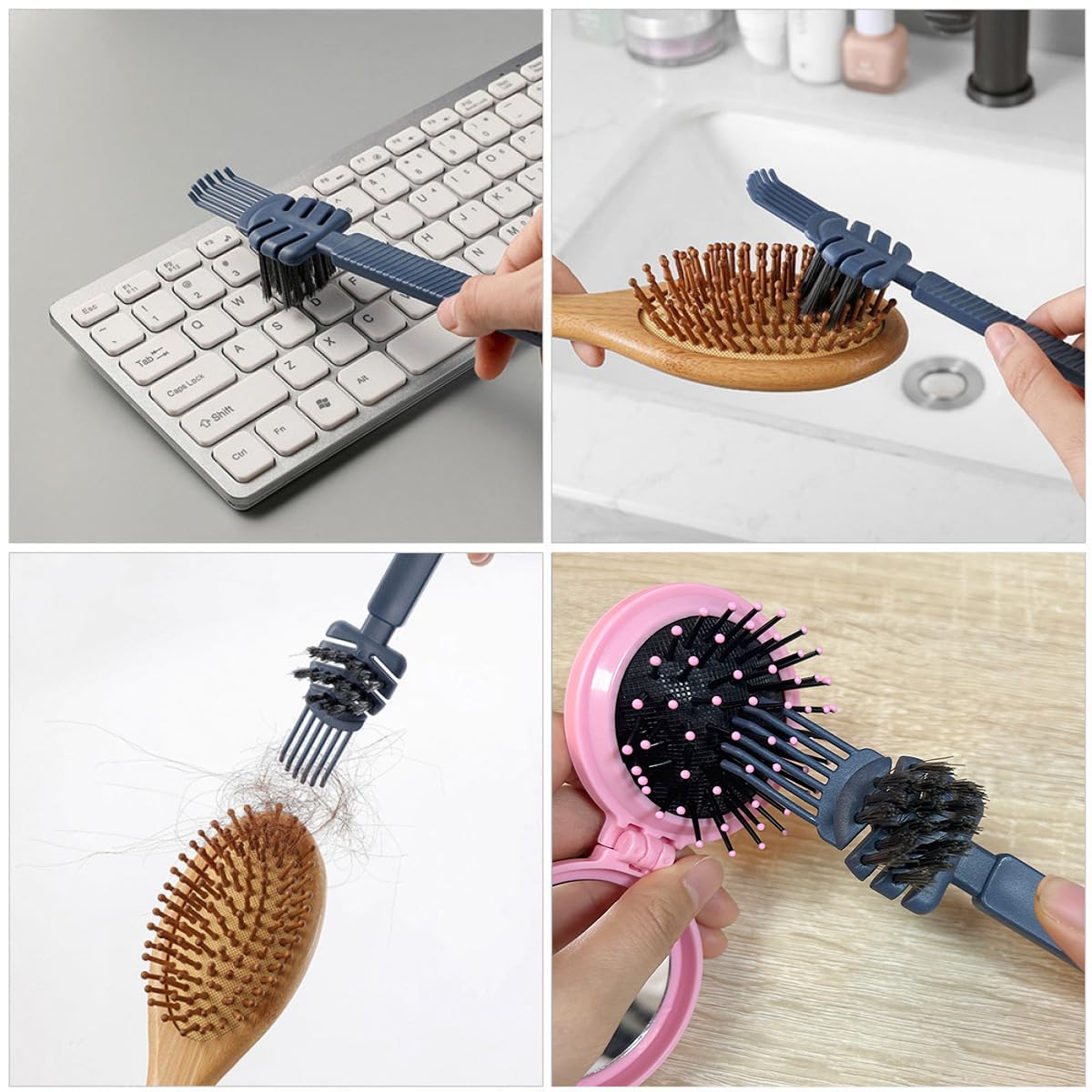 MAYCREATE Hair Brush Cleaning Tool, Hair Detangling Rake Brush Utility Tangled Hair Remover Tool for Hair Styling Comb, Dressing Comb, Barber Comb, Massage Brush