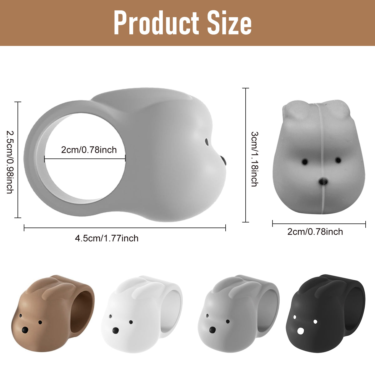 SNOWIE SOFT 4ps Door Stoppers Door Handle Cover - Silicone Door Knob Guard Wall Shield - Door Handle Bumper Silencer for Home ＆ Office Walls White, Gray