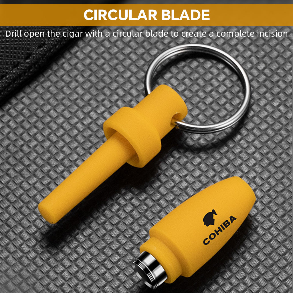 HASTHIP Cigar Cutter Set, Guillotine, Enlarge V-Cut Fit All Cigar Sizes, Cigar Punch with Keyring Gift Cigar Accessories - 3 Pack
