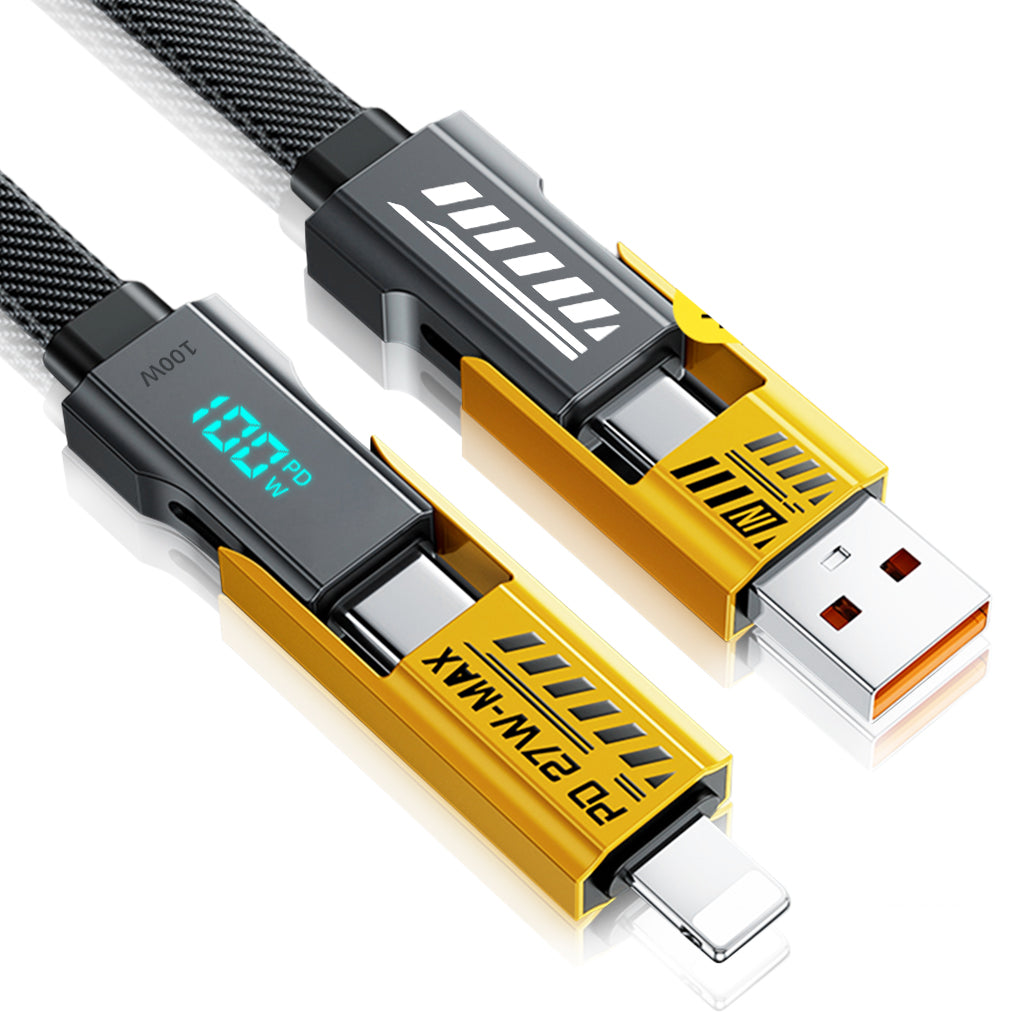 Verilux USB C Cable for iPhone 15 Light-ning Charging Cable Support  PD100W Fast Charging & 480Mbps Data Transfer with Real-time Voltage Display 3.3ft Nylon USB C Cable for Phone, Tablet