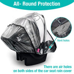 SNOWIE SOFT® Infant Safety Car Seat Cover Transparent EVA Infant Car Seat Carrier Rain Cover Breathable Cover with Air Vent Holes & Rolled Up Window Windproof Cover for Infant Car Seat Carrier