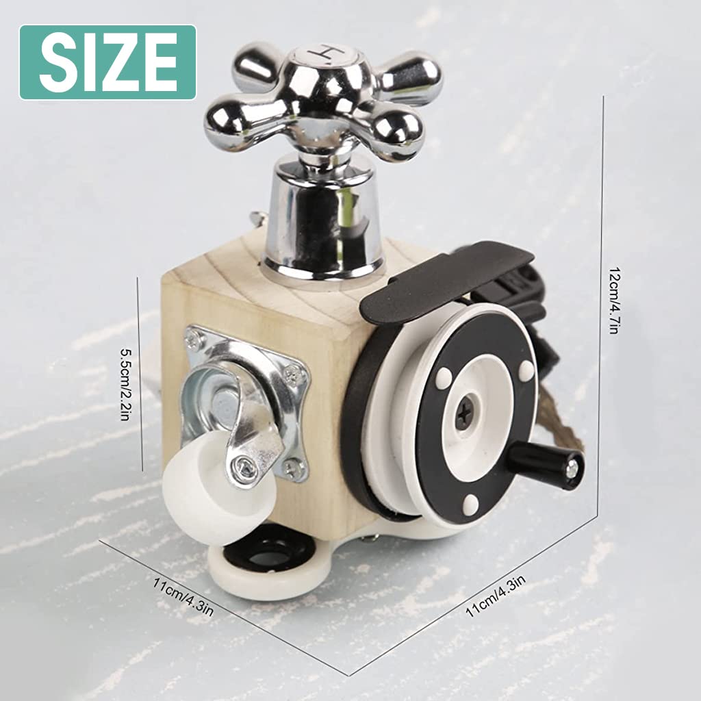 ZIBUYU Wooden Montessori Busy Board Cube for Parent Kids Activity with 7 in 1 Toys | Educational Sensory Toy for 1 4 Year Old Toddlers