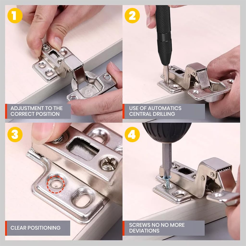 Serplex Automatic Center Punch for Metal Wood Plastic and Glass featuring Spring Loaded Mechanism | Easy One Handed Operation for DIY and Professionals