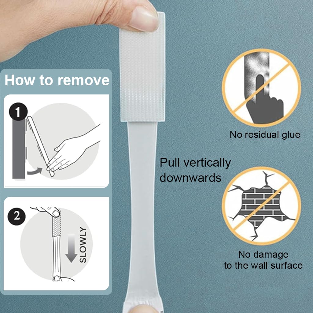 Serplex Self Adhesive Hook and Loop Strips 12 Pcs 19x92mm for Wall Mounting | Reusable and Flexible