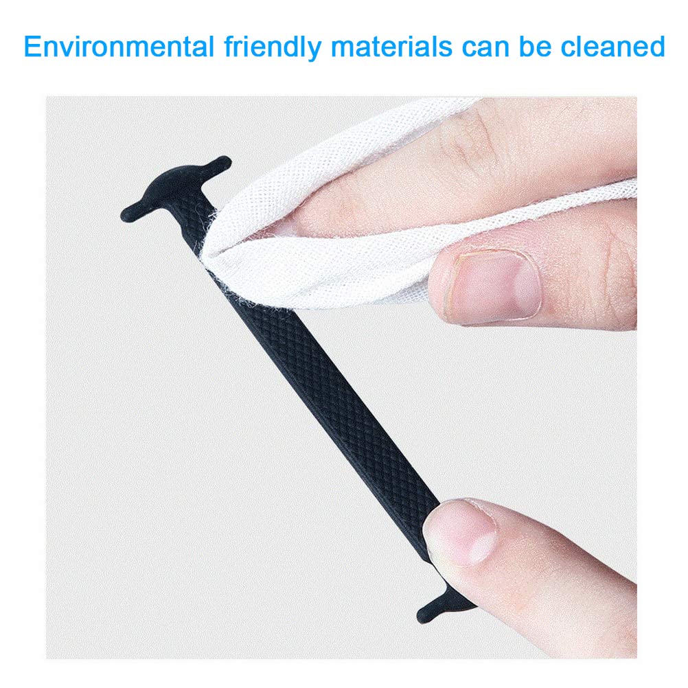 GUSTAVE No Tie Laces for Adults featuring Elastic Lock Silicone Design | Waterproof Black