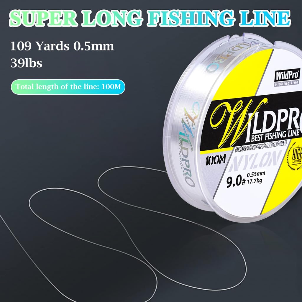 Proberos Fishing Line for Freshwater and Saltwater with 0.5mm Nylon Build | 109yd 39lb Strength