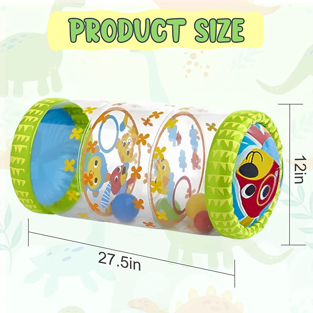 PATPAT Baby Crawling Toy for Early Development with Inflatable Roller & Bouncing Balls | Safe PVA for 6+ Months