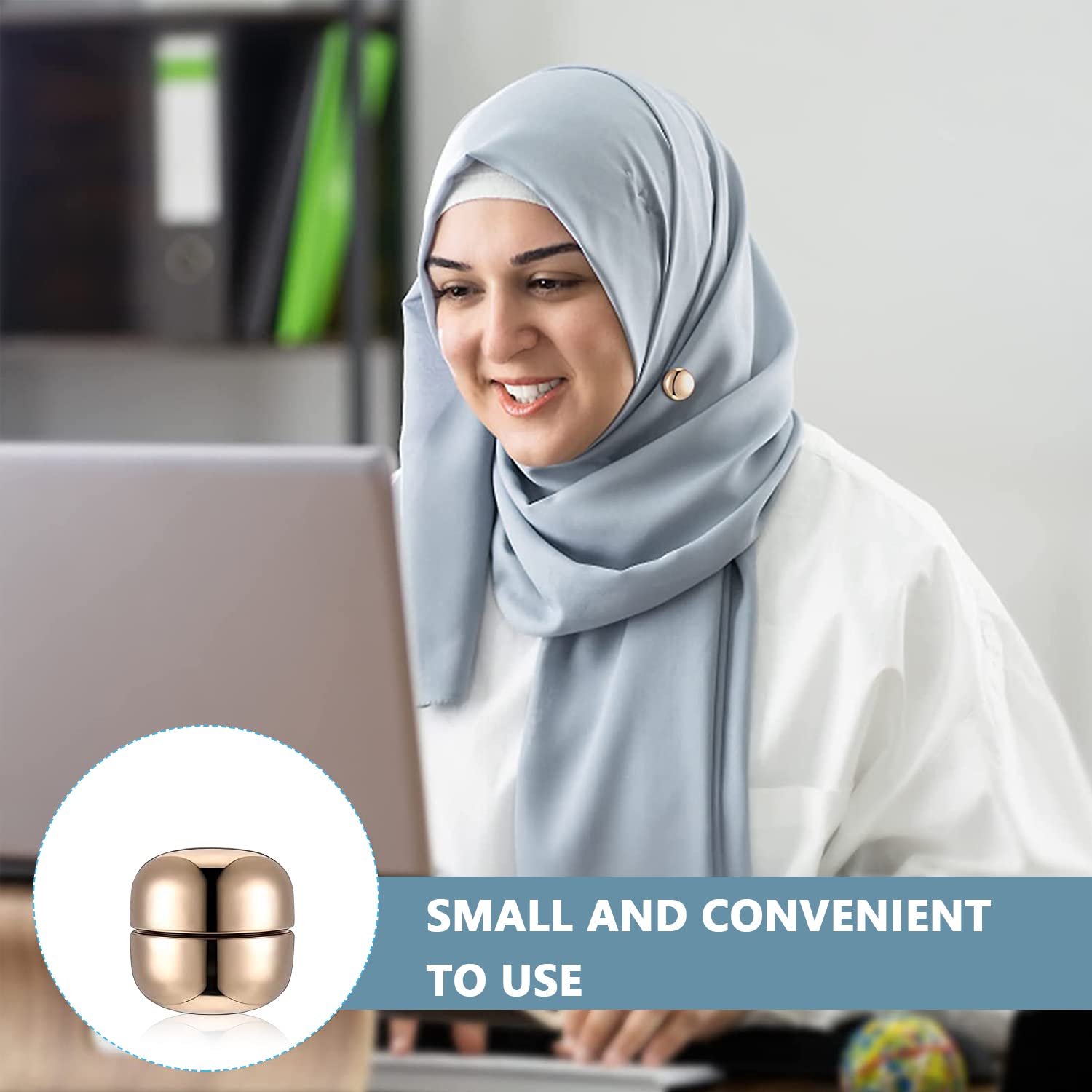 SANNIDHI Hijab Pins for Women featuring Round Magnetic Button Clips 8 Pack | 4 Colors
